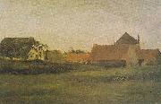Vincent Van Gogh Farmhouses in Loosduinen at The Hague in the dawn painting